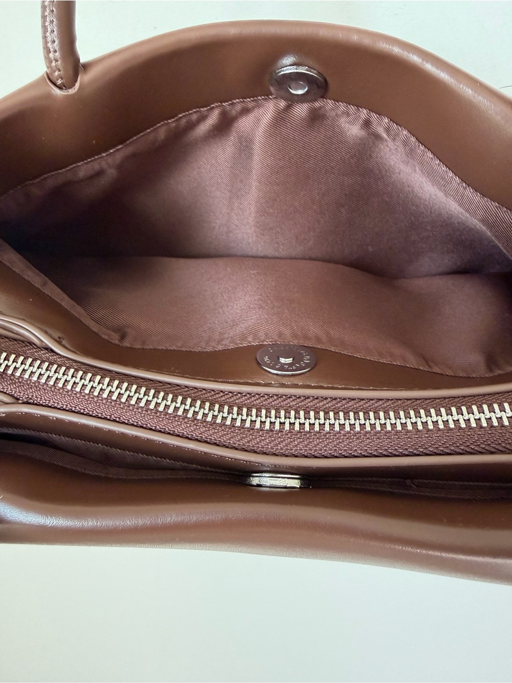 Dark Brown east west leather Shoulder Bag - Picture 2 of 7